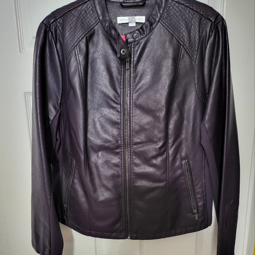 Woman's XL faux leather "biker" jacket